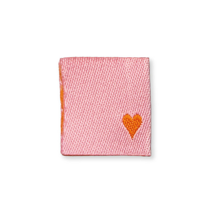Weblabel "Herzchen"- Rosa/ Orange