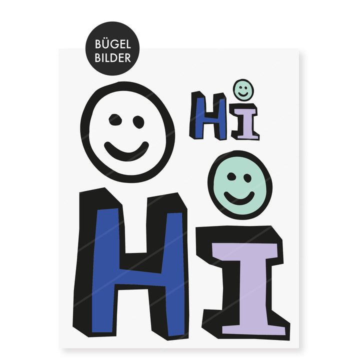 XL Bügelbild Set "Hi!"