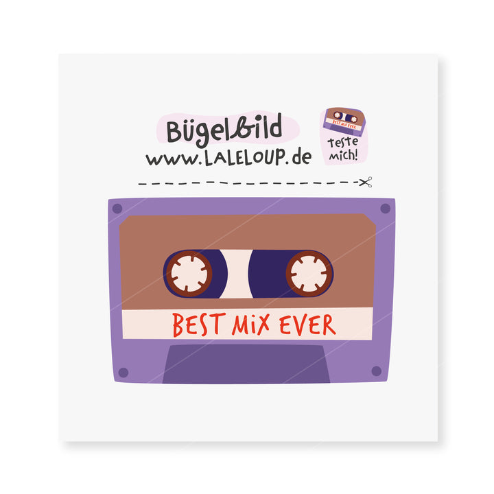 Bügelbild Mixtape - Best Mix ever - Lila