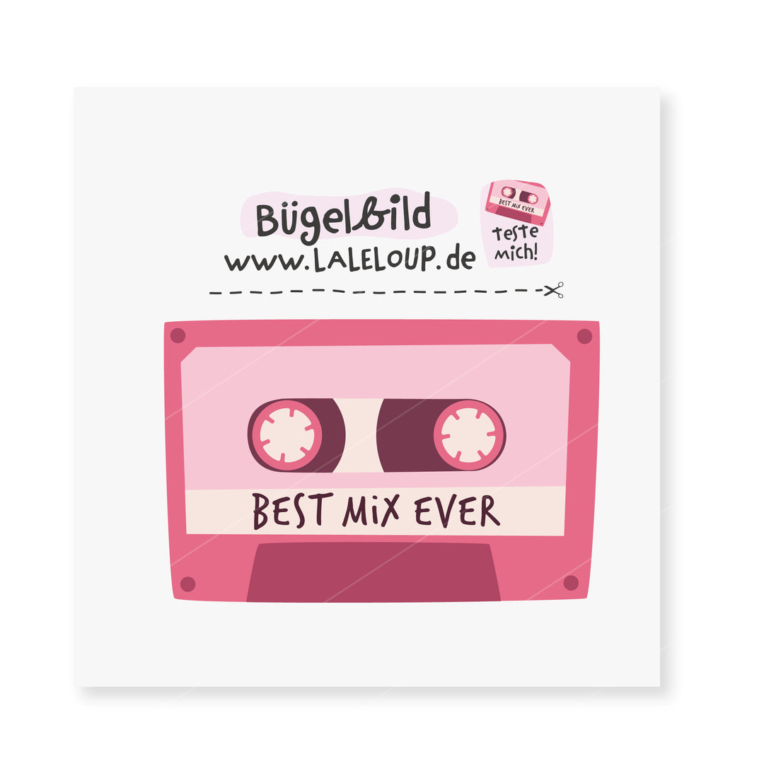 Bügelbild Mixtape - Pink