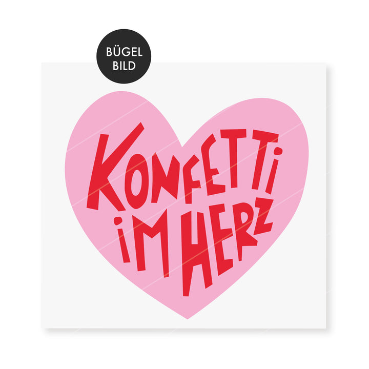 Bügelbild "Konfetti im Herz" Schwarz