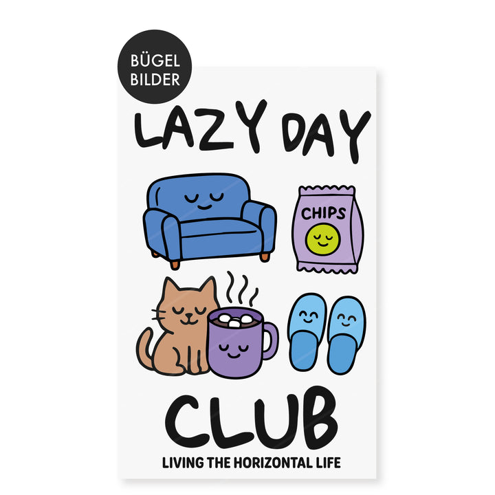 XL Bügelbild "Lazy Day Club"