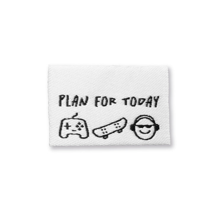 Weblabel "Plan for today" - Weiß - 3 Stück