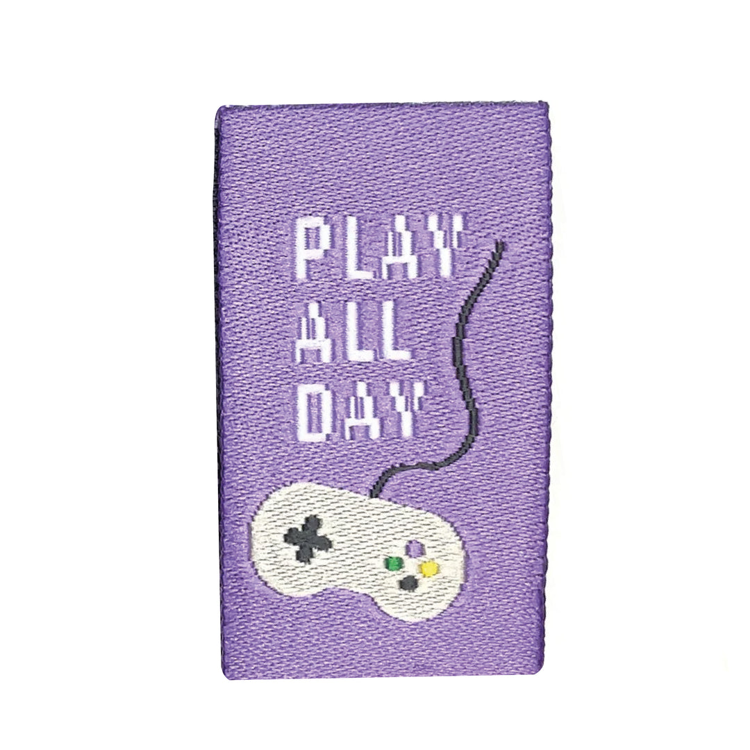 Weblabel „Play all Day" - Lila - 3 Stück