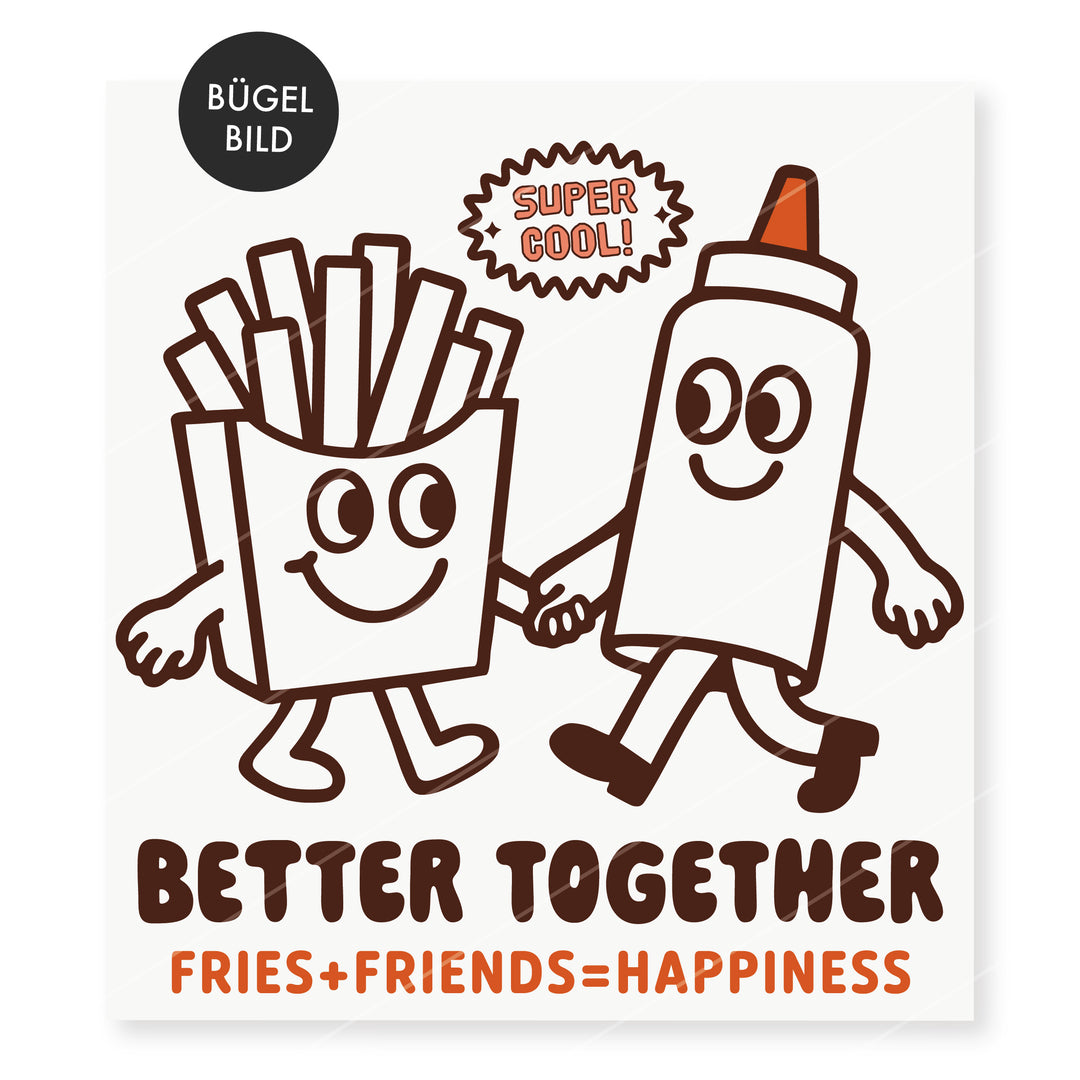 Bügelbild "Fries & Friends" Retro Edition | Größe M