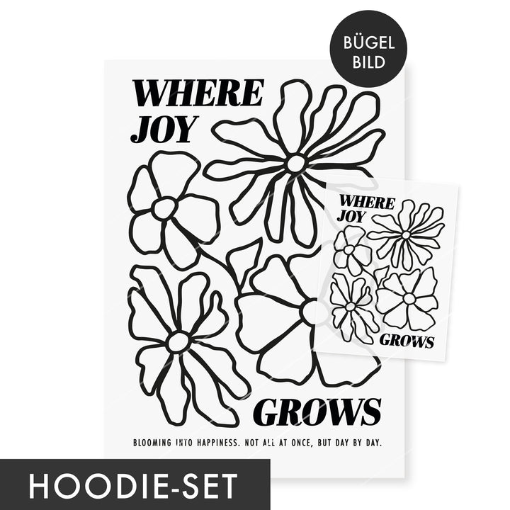 XL Bügelbild SET "Where joy grows" - Outlines