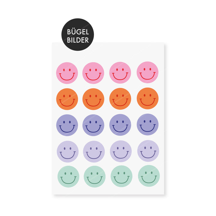 Bügelbild "Smile Mix MINI" 20 Stück - Lieblingsfarben