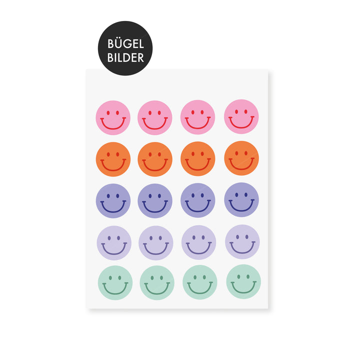 Bügelbild "Smile Mix MINI" 20 Stück - Lieblingsfarben
