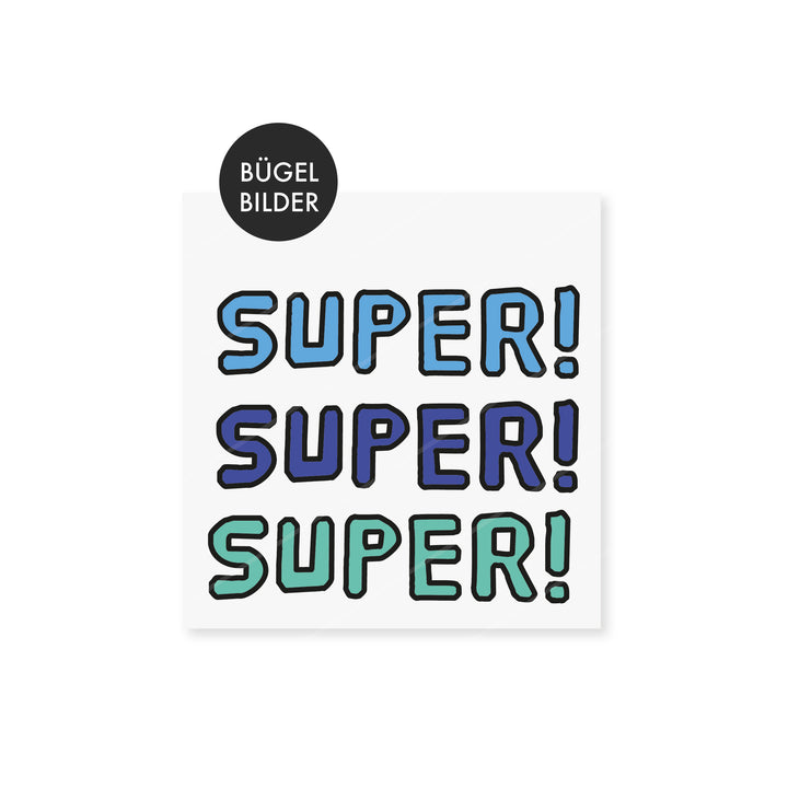 Bügelbild "SUPER" - verschiedene Farben