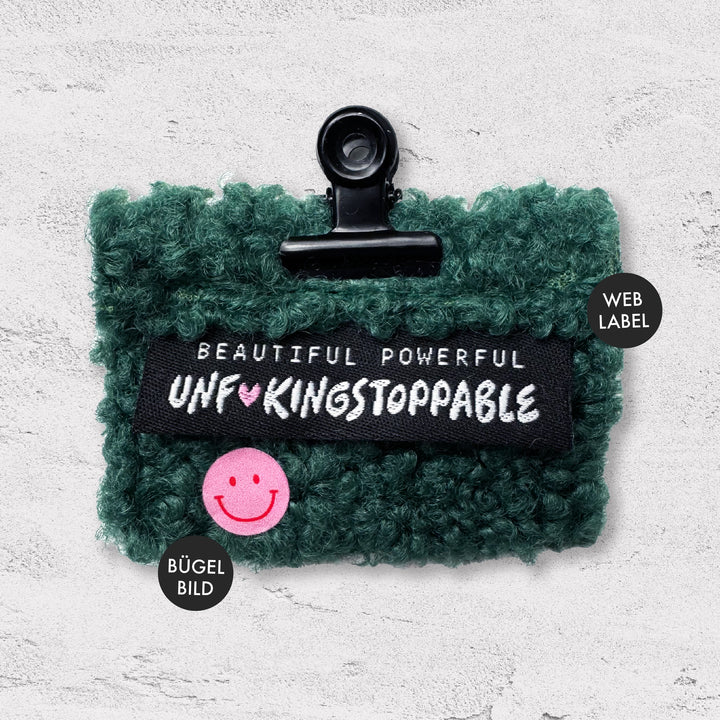 Weblabel „UNF**KINGSTOPPABLE“ - Schwarz Rosa - 3 Stück