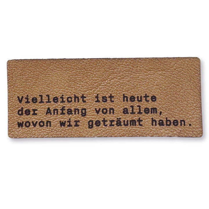 1 Kunstlederlabel "Vielleicht" - Braun