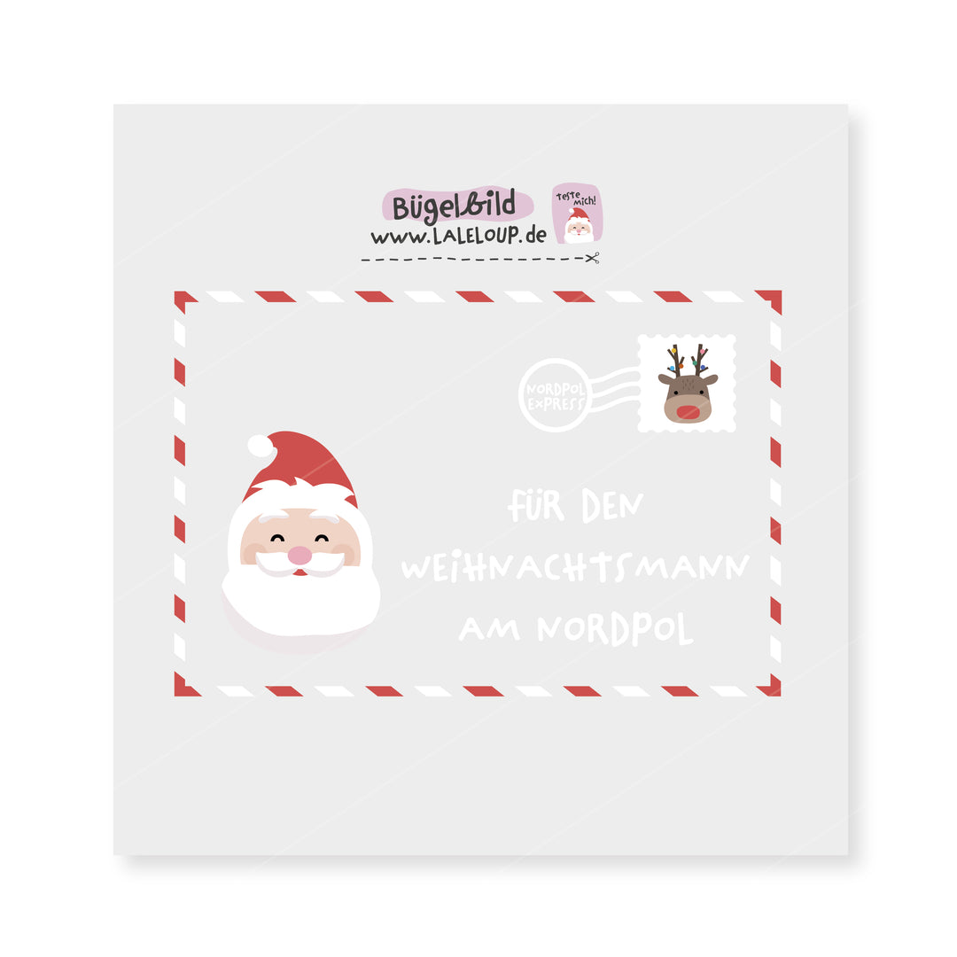 Bügelbild Nordpolbrief - Weihnachtsmann