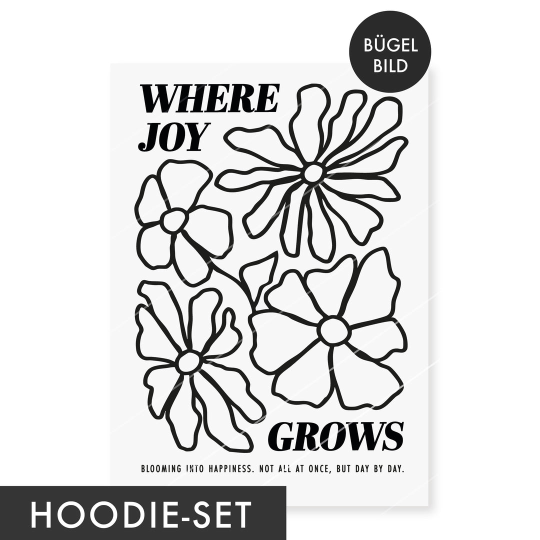XL Bügelbild SET "Where joy grows" - Outlines