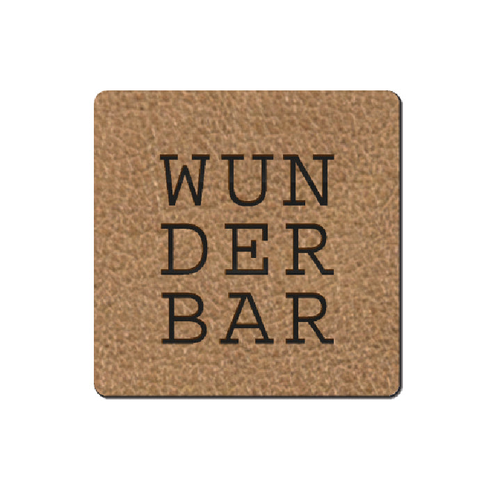1 Kunstlederlabel "WUNDERBAR" - Braun