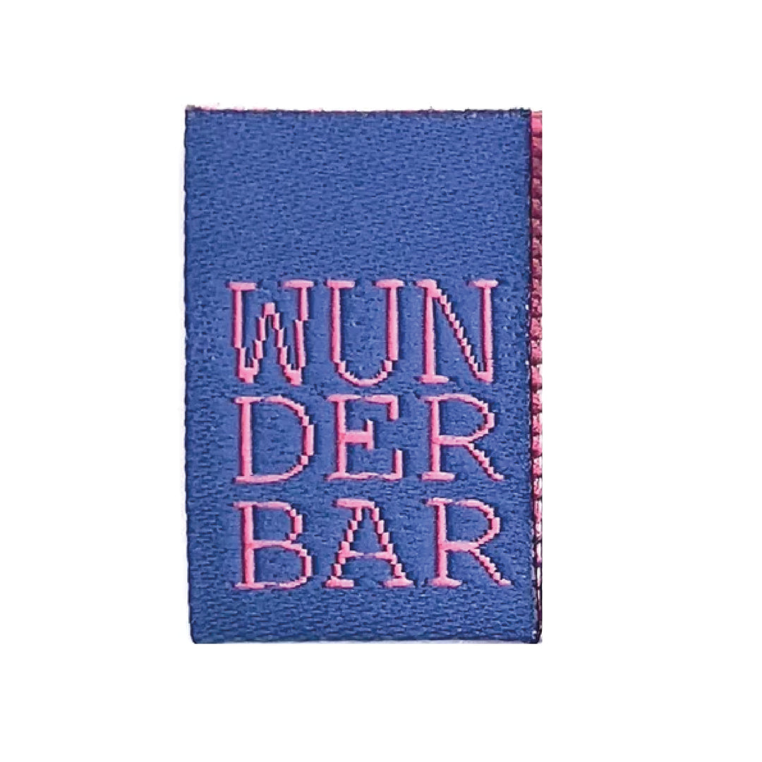 Weblabel WUNDERBAR - Blau  - 4 Stück