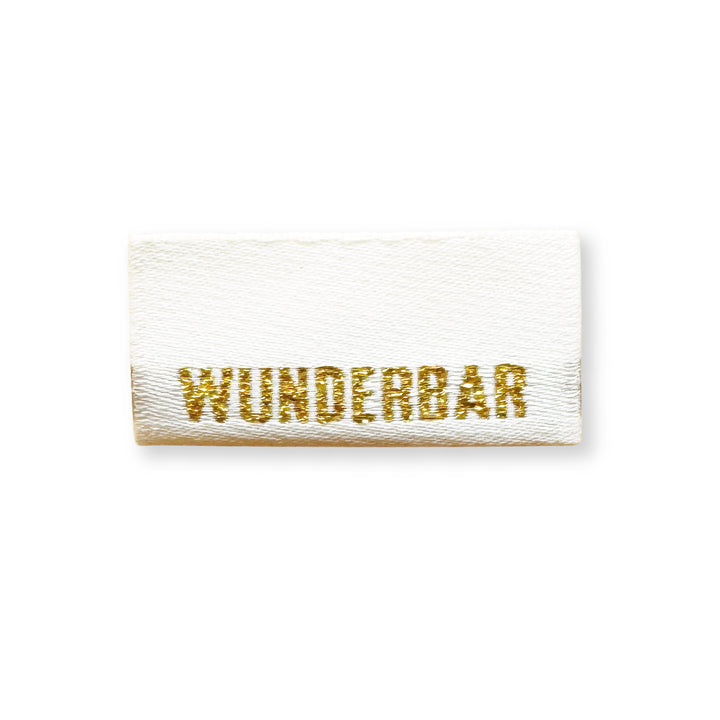 Weblabel "Wunderbar" - Creme/Goldglitzer