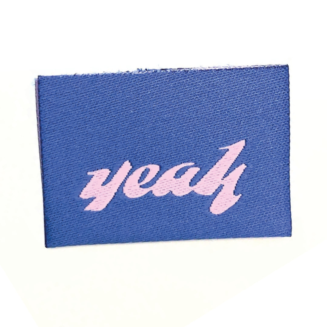 Weblabel "yeah" - Blau - 3 Stück