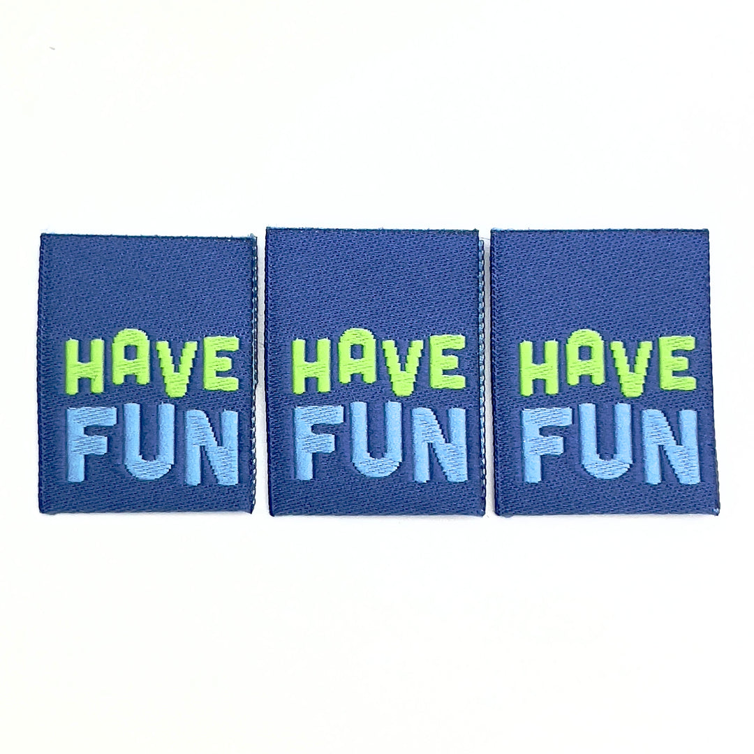 Weblabel "Have Fun" - Blau - 3 Stück