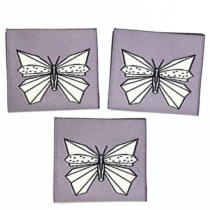 Weblabel Schmetterling - Lila - 3 Stück