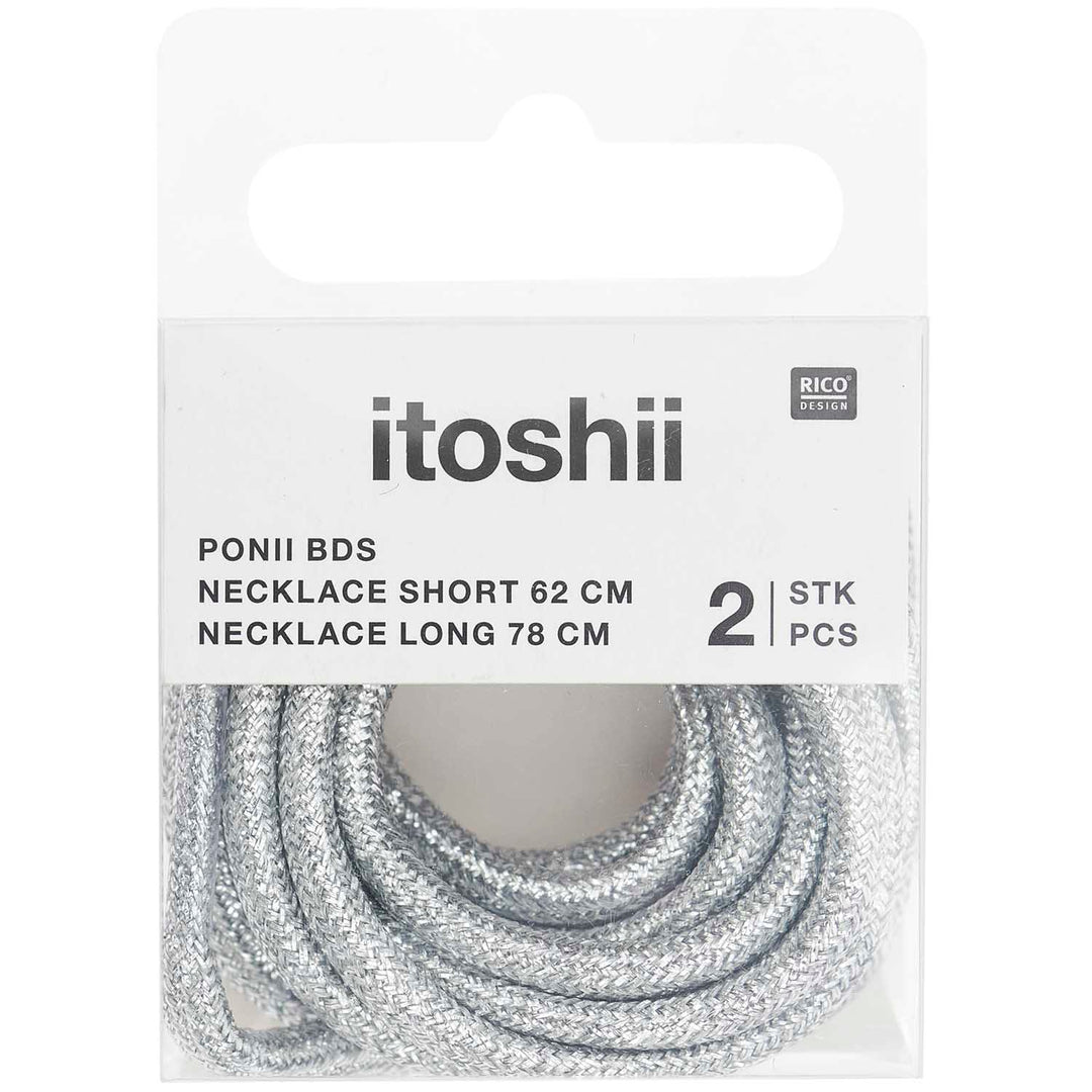 Kettenbänder Set - Ponii Beads - 2 Stück Silber