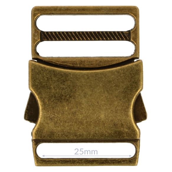 1 Steckschnalle Metall Bronze (für 25mm Bänder)