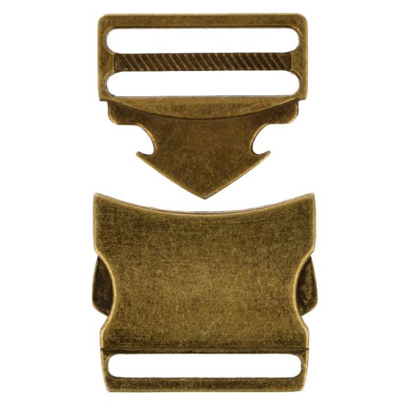 1 Steckschnalle Metall Bronze (für 25mm Bänder)