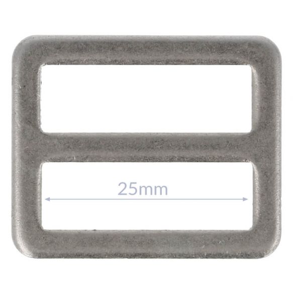 Leiterschnalle Metall Nickel matt (für 25mm Bänder)