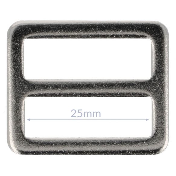 Leiterschnalle Metall Nickel glänzend (für 25mm Bänder)
