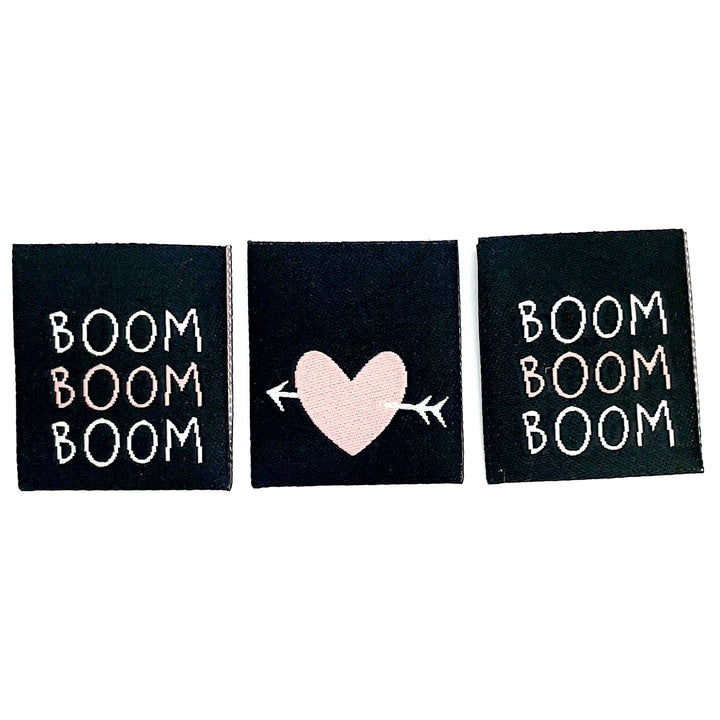 3 Weblabel "BOOM BOOM BOOM" - Schwarz