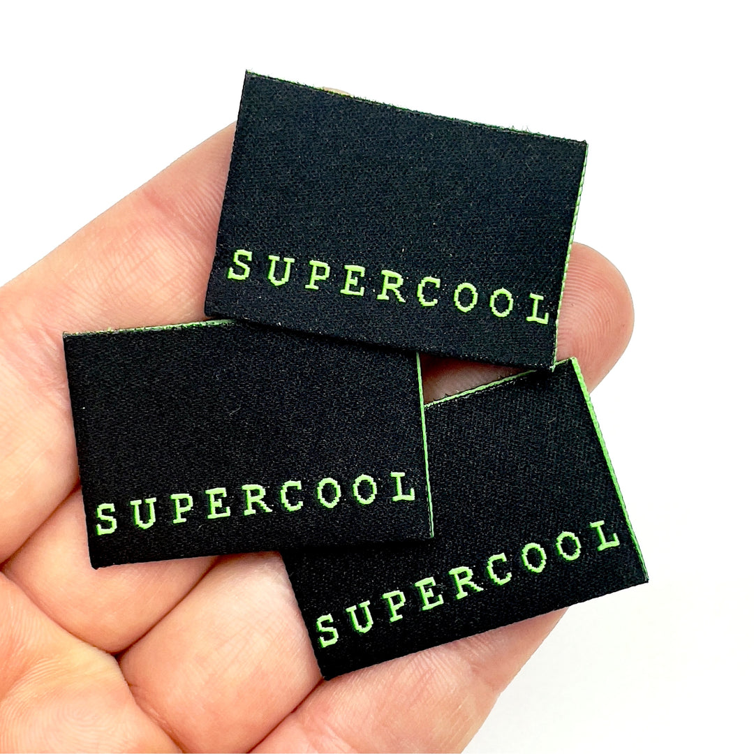 3 Weblabel "Supercool" - Schwarz Neon
