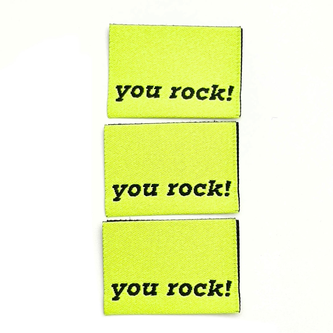 3 Weblabel "you rock" - Neongelb