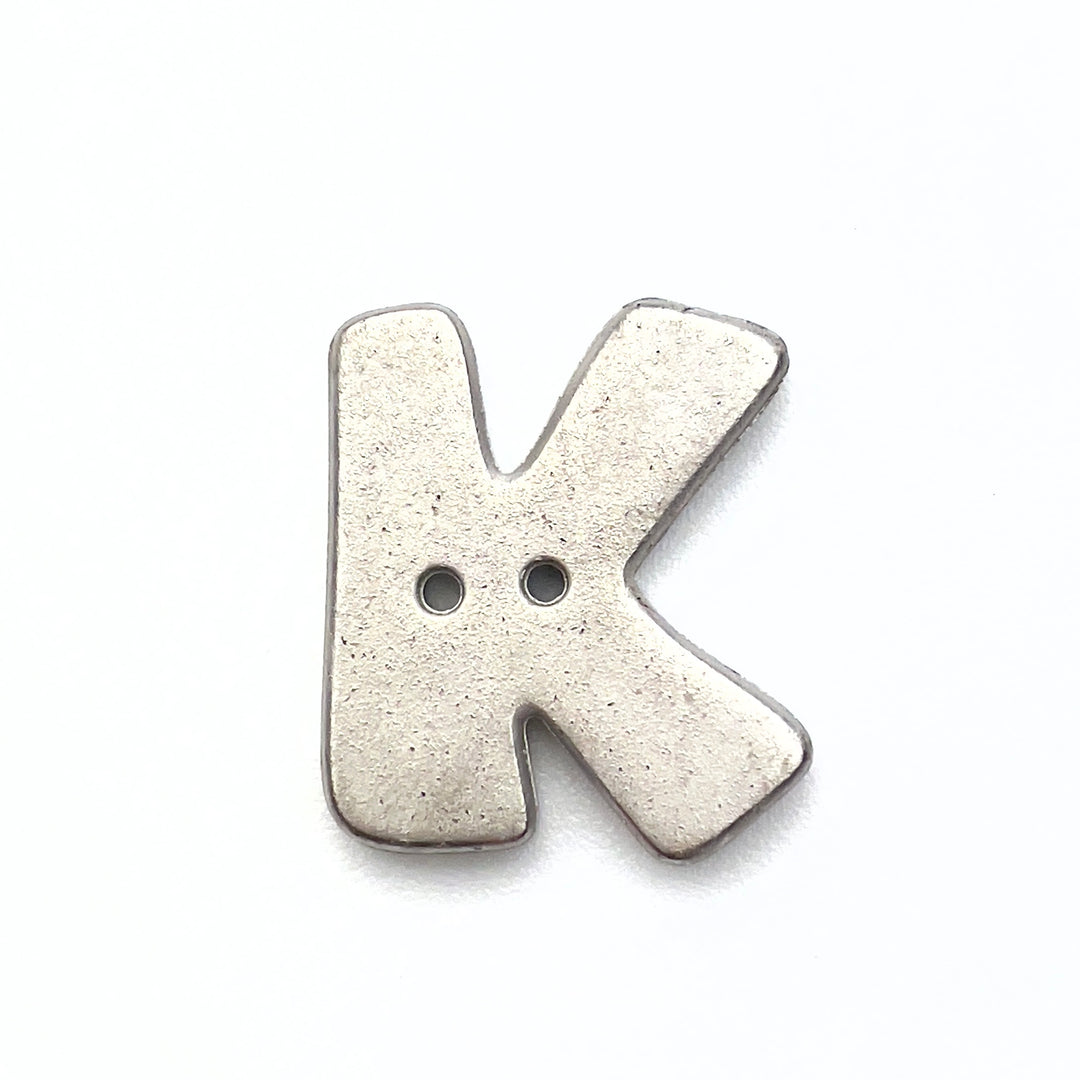 1 Metallic Buchstabenknopf 18mm - K