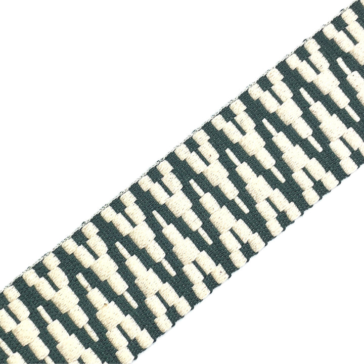 0,5 m Gurt/ Taschenband 40 mm - Streifen Ecru/Grün