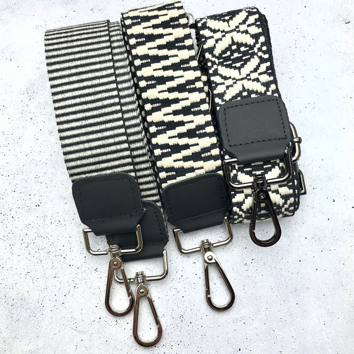 0,5 m Gurt/ Taschenband 40 mm - Streifen Ecru/Grün