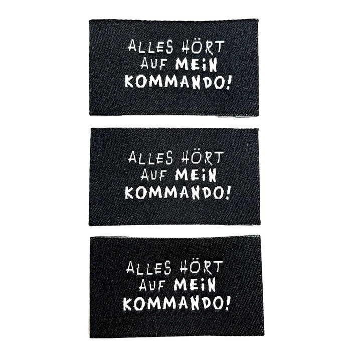 3 Weblabel „Mein Kommando“ - Schwarz