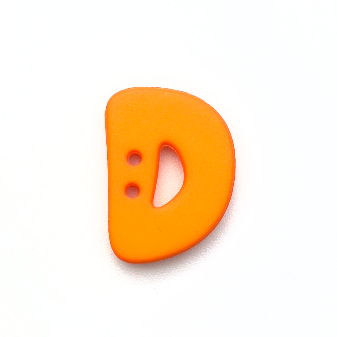 1 Buchstabenknopf 18mm - D Orange