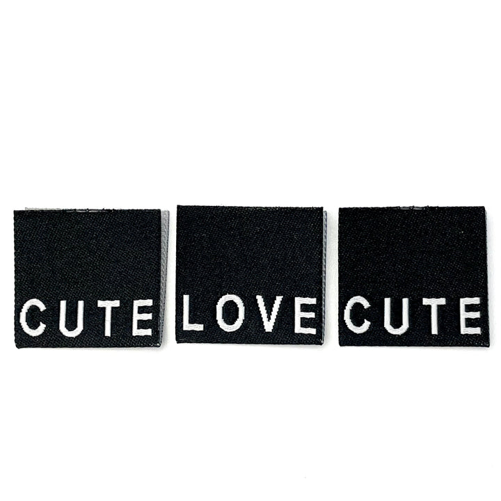3 Weblabel „CUTE LOVE“ - Schwarz