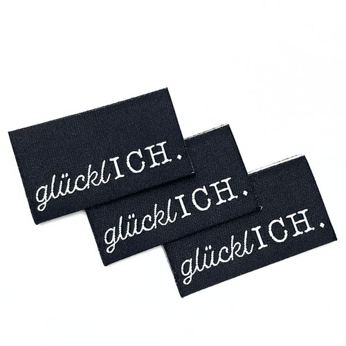 3 Weblabel „glücklICH“ - Schwarz
