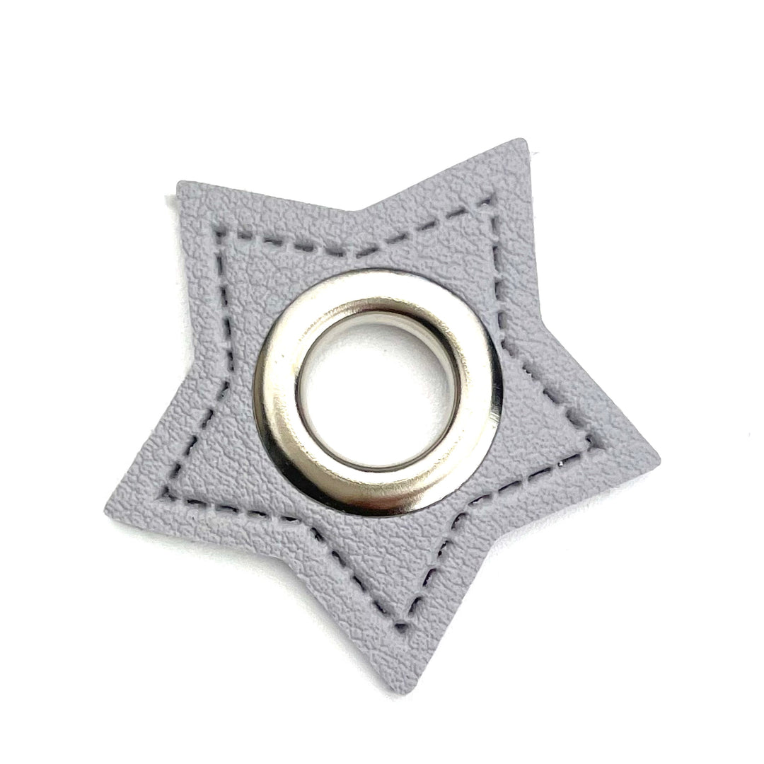1 Stern Ösenpatch 8mm - Grau Nickel