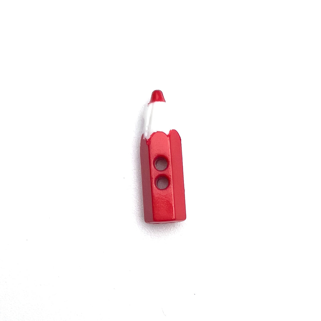 1 kleiner Knopf Buntstift 18 mm - Rot