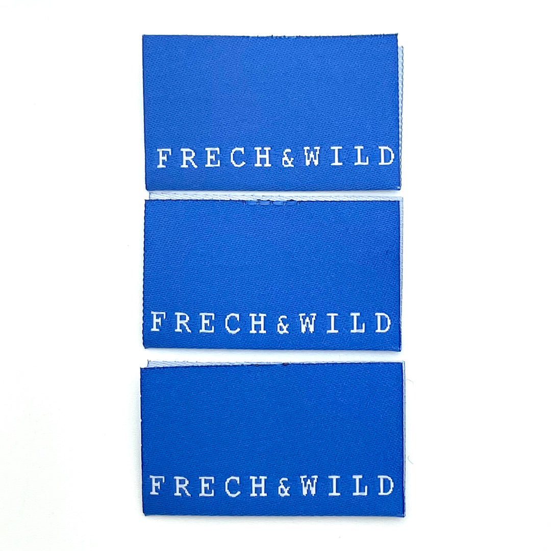 Weblabel „frech & wild“ - Blau - 3 Stück