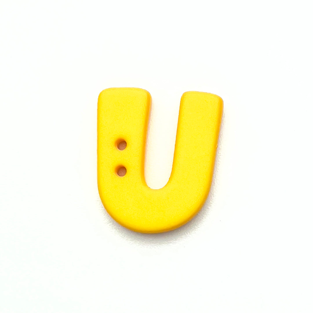 1 Buchstabenknopf 18mm - U Gelb