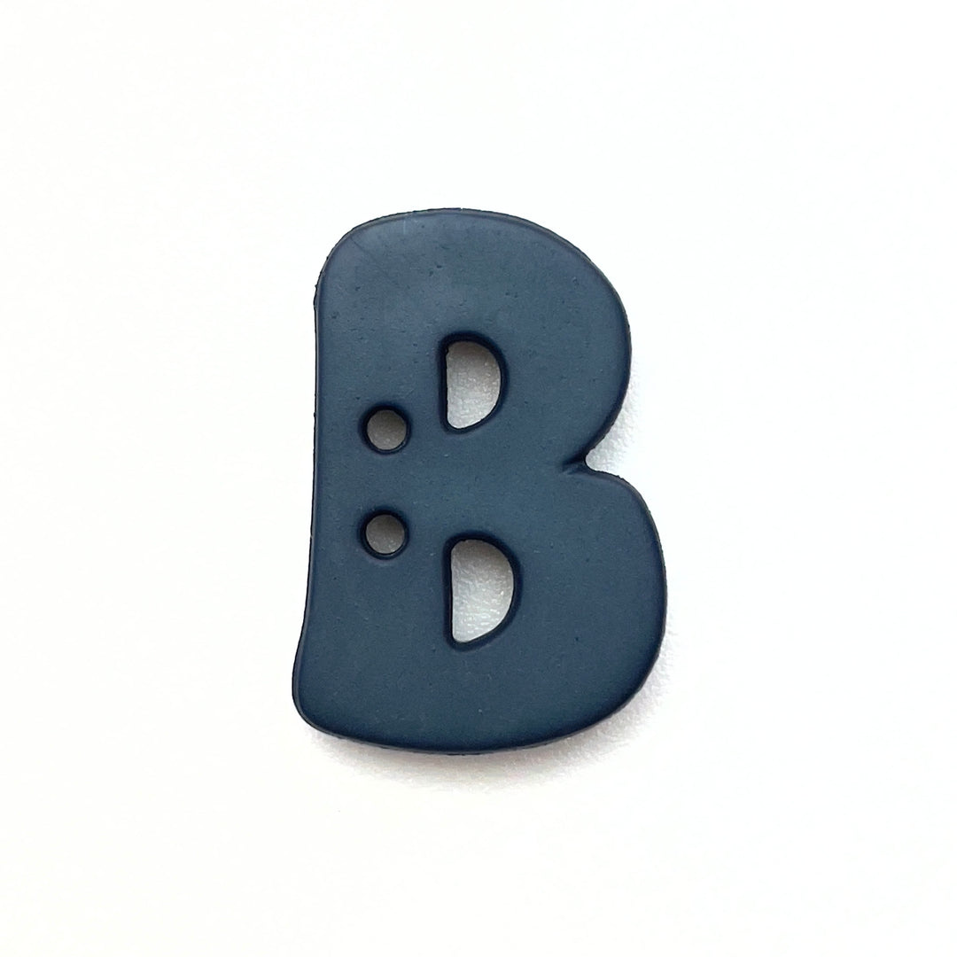1 Buchstabenknopf 18mm - B Dunkelblau