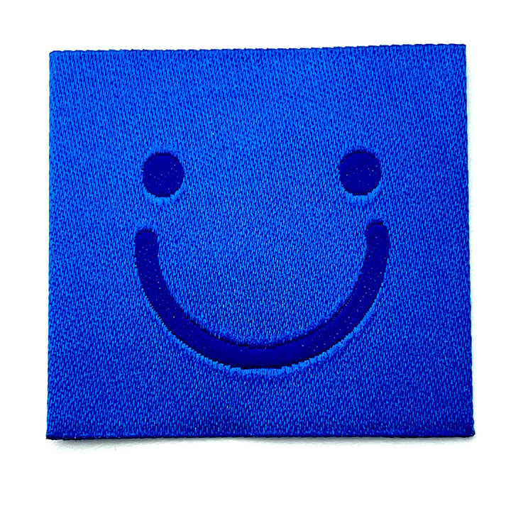 Webpatch zum Aufnähen  „EY! Smile" - Blau - 1 Stück