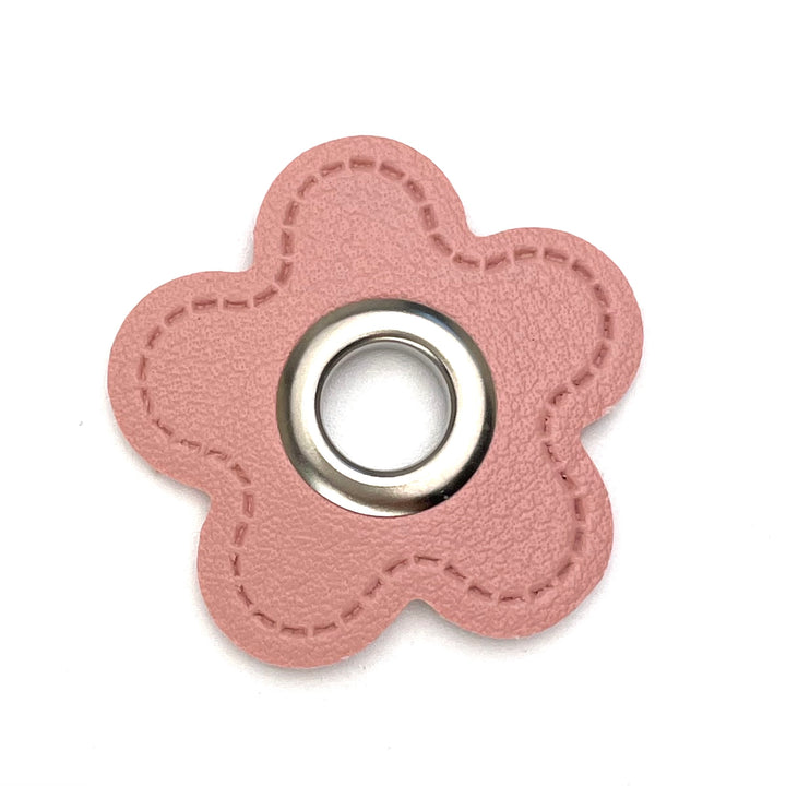 1 Blumen Ösenpatch 8mm - Rosa Nickel