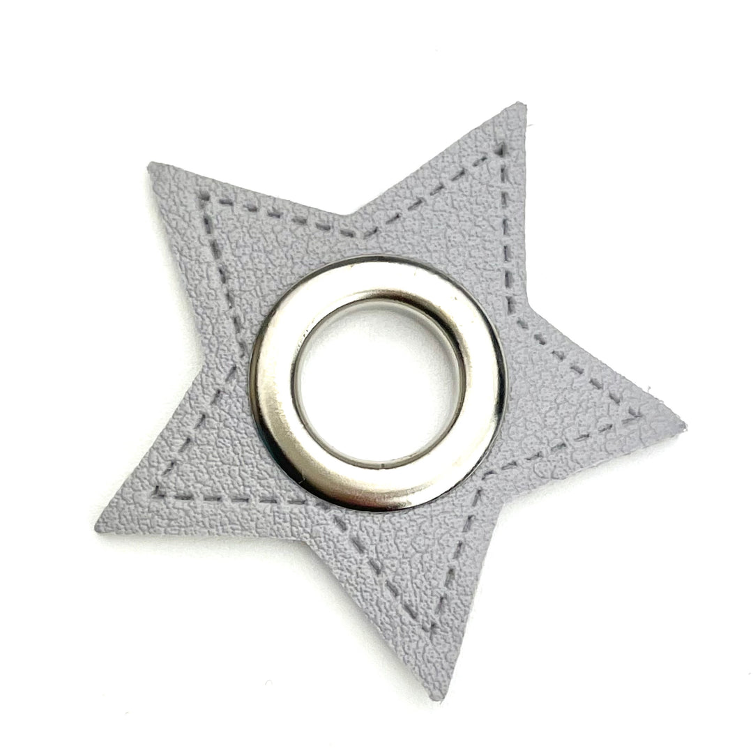 1 Stern Ösenpatch 11mm - Grau Nickel