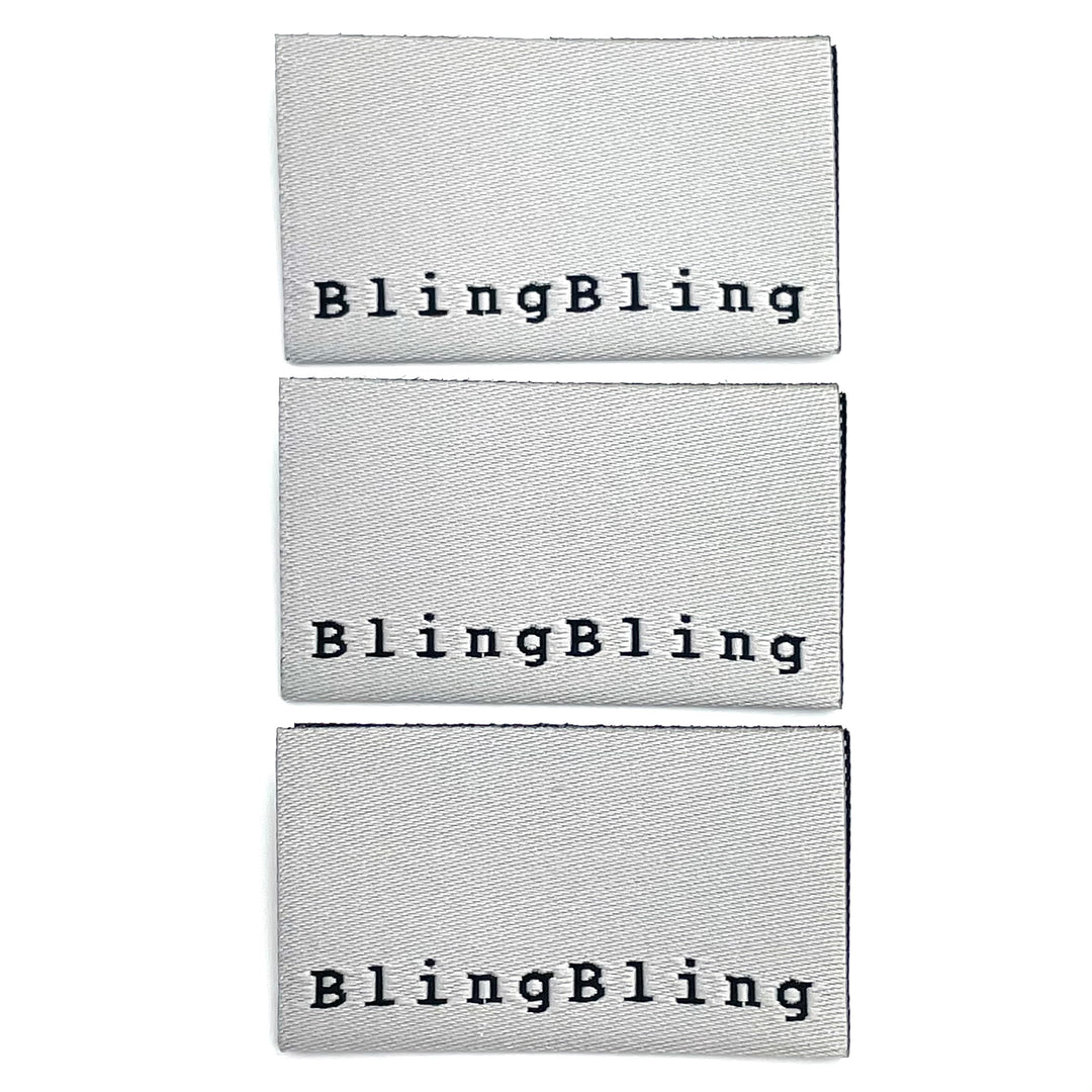 3 Weblabel „bling bling“ - Silbergrau