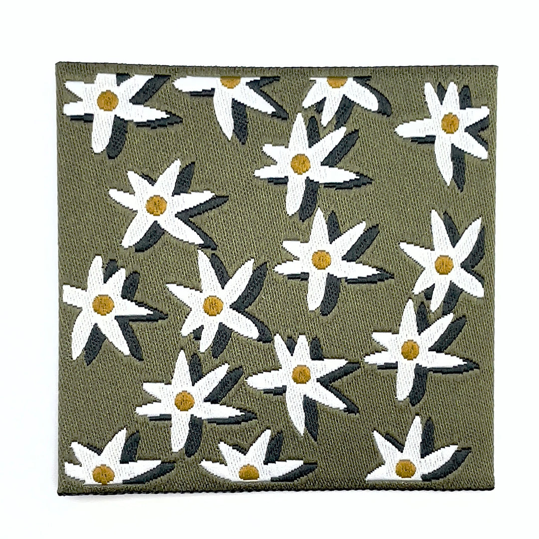 Weblabel Blumenwiese 5x5 cm - Grün - 1 Stück