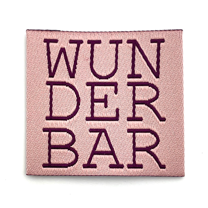 Weblabel „Wunderbar" rosa - 1 Stück