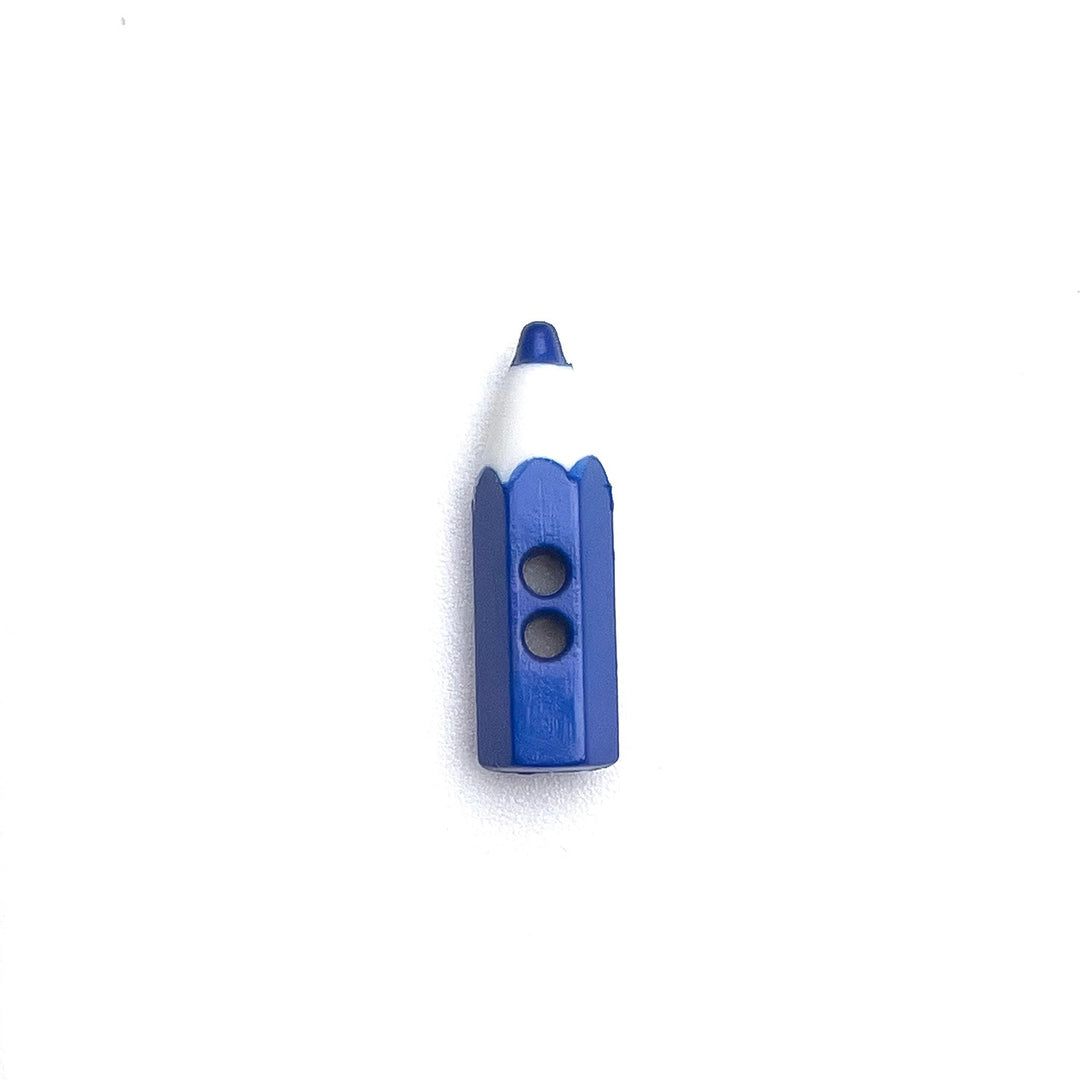 1 kleiner Knopf Buntstift 18 mm - Blau
